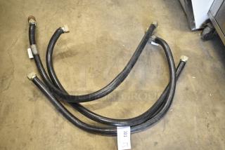 3 Black Gas Hoses. 3 Times Your Bid!