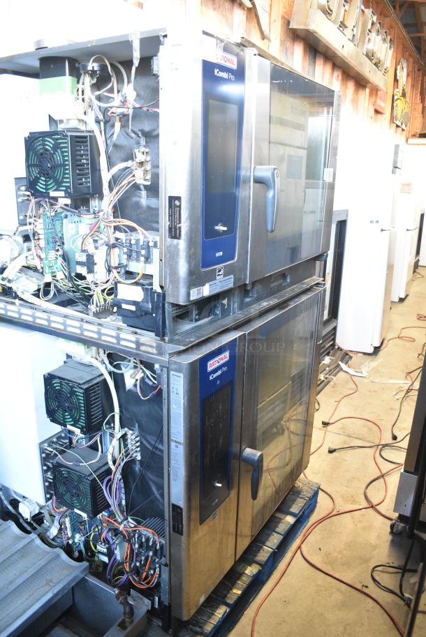 2 2021 Rational Stainless Steel Commercial iCombi Pro Combitherm Convection Ovens on Commercial Casters. Top Model: LM100CE.AXXXX. Bottom Model: LSF100EE.AXXXX. 440/480 Volts, 3 Phase. 2 Times Your Bid! - Image 11 of 12