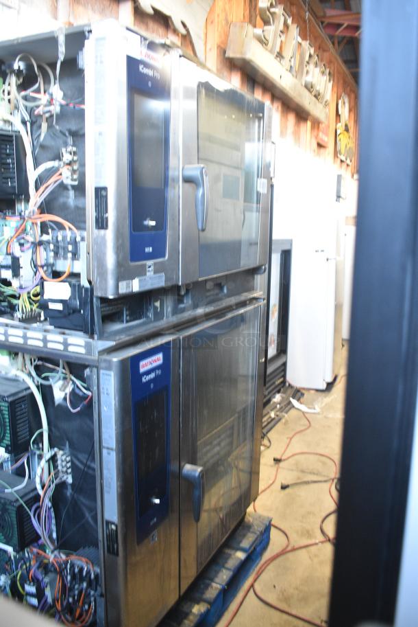 2 2021 Rational Stainless Steel Commercial iCombi Pro Combitherm Convection Ovens on Commercial Casters. Top Model: LM100CE.AXXXX. Bottom Model: LSF100EE.AXXXX. 440/480 Volts, 3 Phase. 2 Times Your Bid! - Image 12 of 12