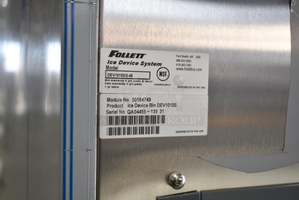 BRAND NEW SCRATCH AND DENT! Follett DEV1010SG-48 Stainless Steel Commercial 48" Ice Storage Bin with Bagger Kit - 1000 lb. Stock Picture Used as Gallery - Image 8 of 8