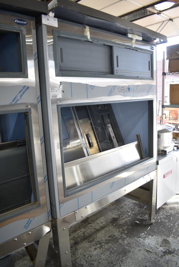 BRAND NEW SCRATCH AND DENT! Follett DEV1010SG-48 Stainless Steel Commercial 48" Ice Storage Bin with Bagger Kit - 1000 lb. Stock Picture Used as Gallery - Image 2 of 6