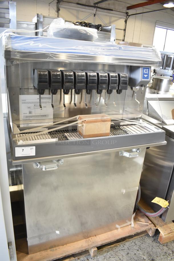 BRAND NEW SCRATCH AND DENT! 2020 Follett VU300B8RL Stainless Steel Commercial Countertop Nugget Ice & Soft Drink Dispenser - 300 lb Storage, Cup Fill. 115 Volts, 1 Phase. - Image 1 of 5