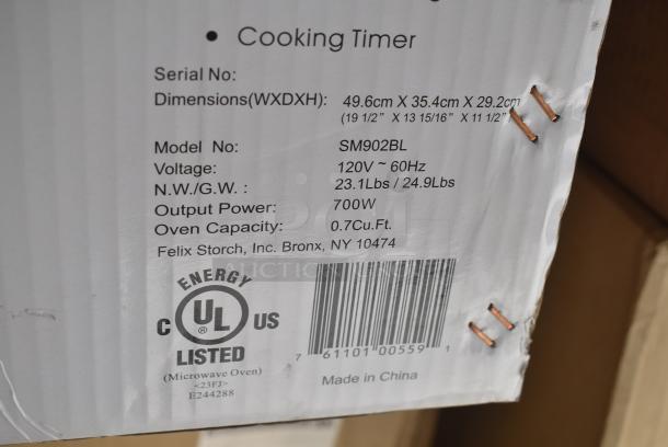 BRAND NEW SCRATCH AND DENT! Summit SM902BL Compact Microwave. 120 Volts, 1 Phase. - Image 4 of 4