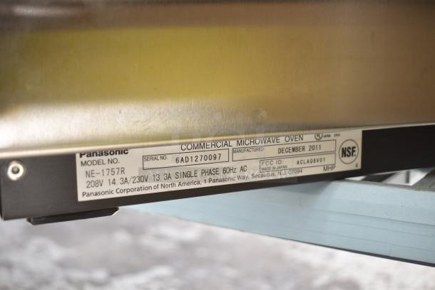 BRAND NEW! Panasonic NE-1757R Stainless Steel Commercial Microwave Oven. 208 Volts, 1 Phase. - Image 6 of 6