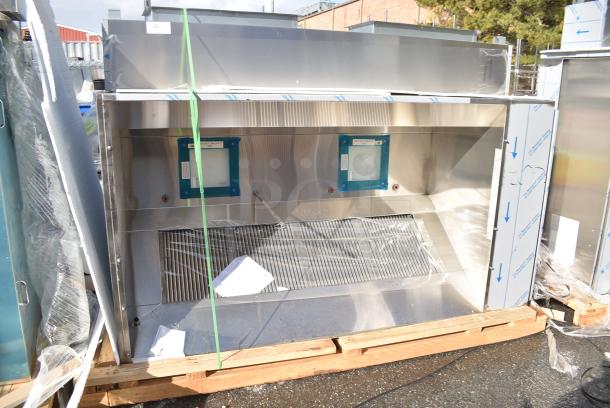 BRAND NEW SCRATCH AND DENT! 4' CaptiveAire 4830ND-2 Stainless Steel Commercial Grease Hood w/ LED Lights and Return Air Vent. - Image 1 of 5