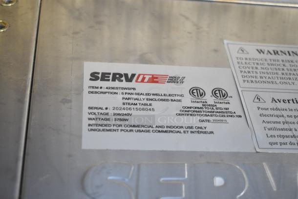 BRAND NEW SCRATCH AND DENT! ServIt 423EST5WSPB Five Pan Sealed Well Electric Steam Table with Partially Enclosed Base. 208/240 Volts, 1 Phase. - Image 5 of 7