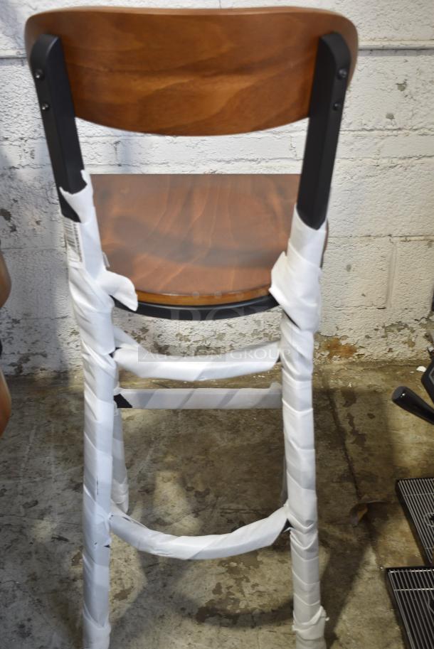 8 BRAND NEW SCRATCH AND DENT! Wooden and Metal Bar Height Chair. 8 Times Your Bid! - Image 3 of 3