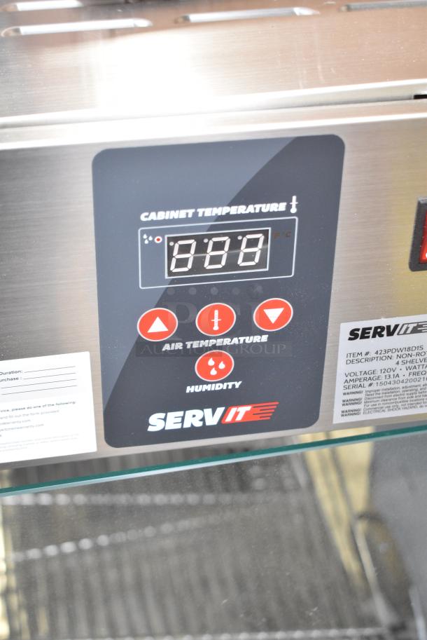 BRAND NEW SCRATCH AND DENT! ServIt 423PDW18D1S 18" Full-Service Countertop Display Warmer with 4 Shelves. 120 Volts, 1 Phase. Tested and Working! - Image 3 of 5