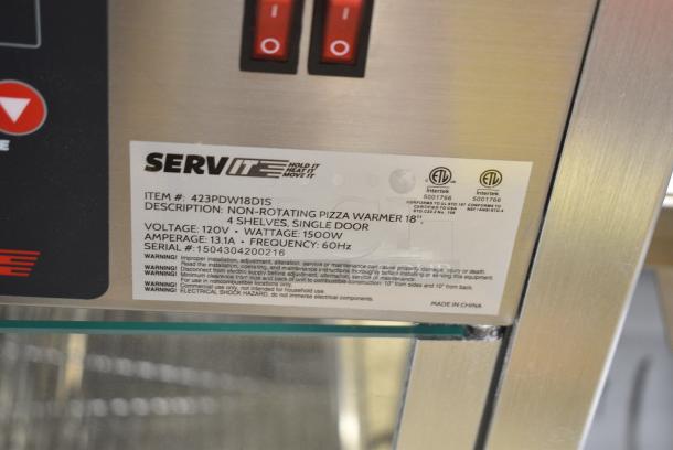 BRAND NEW SCRATCH AND DENT! ServIt 423PDW18D1S 18" Full-Service Countertop Display Warmer with 4 Shelves. 120 Volts, 1 Phase. Tested and Working! - Image 5 of 5