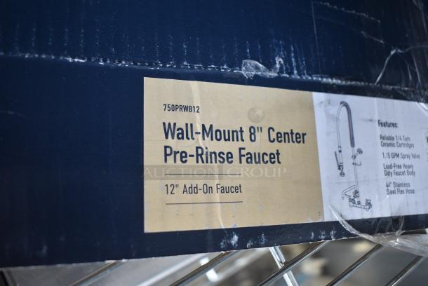 BRAND NEW SCRATCH AND DENT! 750PRW812 1.15 GPM Wall-Mounted Pre-Rinse Faucet with 8" Centers and 12" Add-On Faucet - Image 3 of 3
