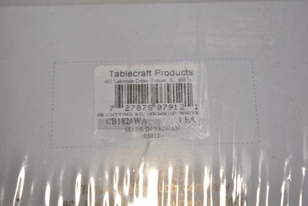 4 BRAND NEW SCRATCH AND DENT! Cutting Boards Including Tablecraft CB1824WA Cutting Board, 18" x 24", NSF, White, Vollrath 5200340 Color-Coded 24" x 18" x 1/2" Red Cutting Board. 4 Times Your Bid! - Image 3 of 5