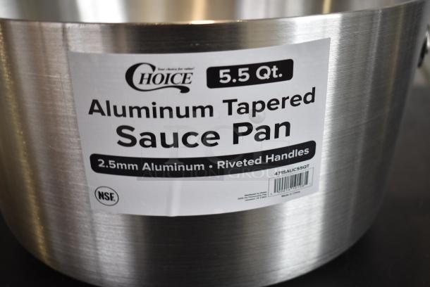 4 BRAND NEW SCRATCH AND DENT! Choice 471SAUC55QT 5.5 Qt. Tapered Aluminum Sauce Pan. 4 Times Your Bid! - Image 6 of 6