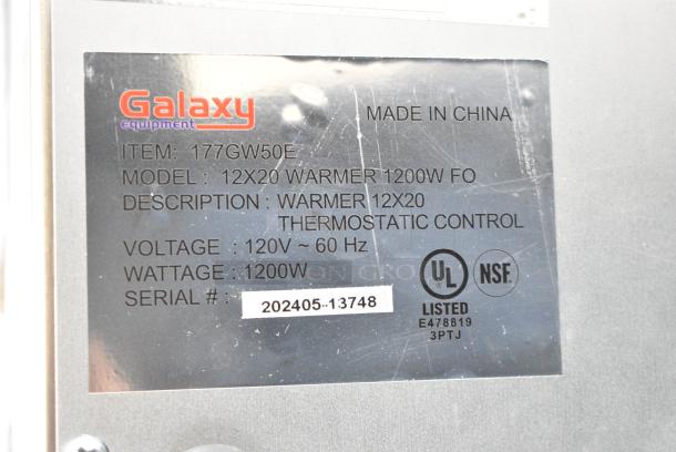 BRAND NEW SCRATCH AND DENT! Galaxy 177GW50E 12" x 20" Full Size Electric Countertop Food Warmer. 120 Volts, 1 Phase. Tested and Working! - Image 6 of 6