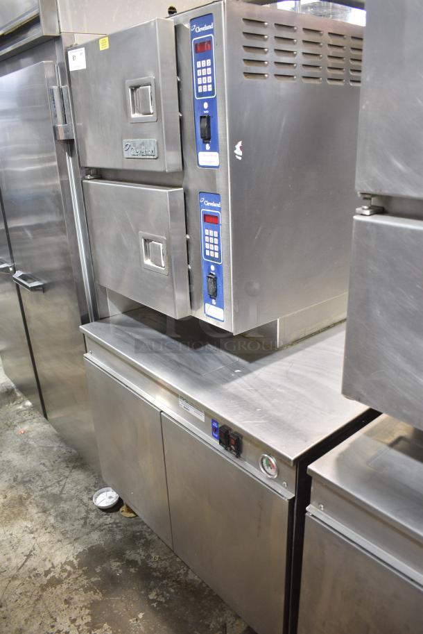Cleveland 36CGM300 Stainless Steel Commercial Natural Gas Powered Pressureless 2 Deck Convection Steamer. 300,000 BTU. - Image 2 of 10