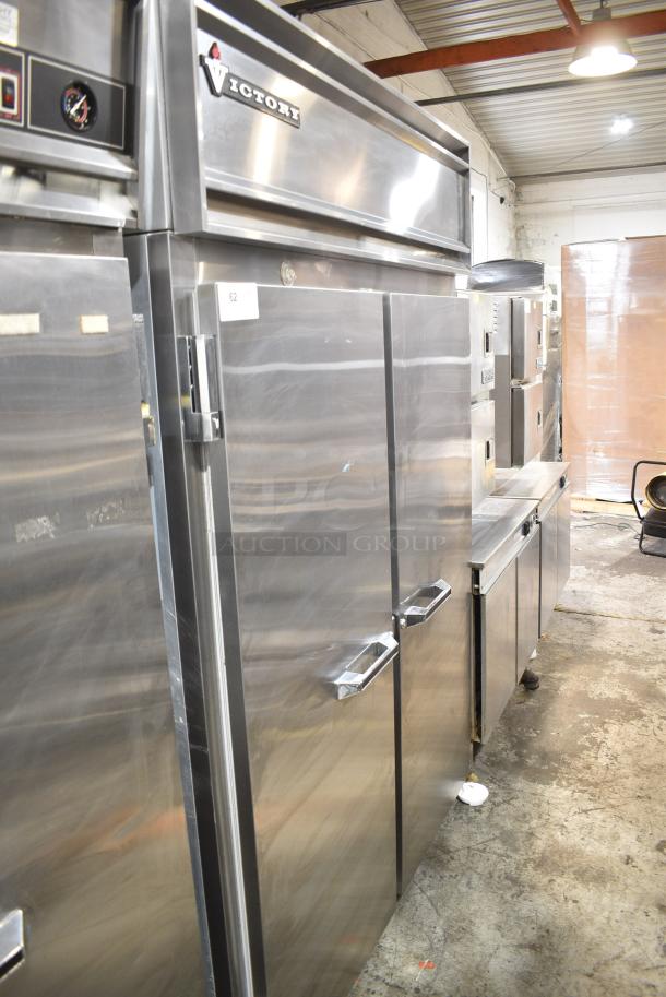 Victory RA-2D-S7-PT Stainless Steel Commercial 2 Door Reach In Pass Through Cooler. 115 Volts, 1 Phase. Tested and Working! - Image 1 of 11