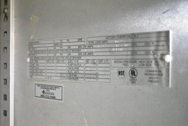 Victory RA-2D-S7-PT Stainless Steel Commercial 2 Door Reach In Pass Through Cooler. 115 Volts, 1 Phase. Tested and Working! - Image 7 of 11
