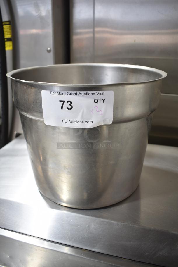 3 Various Stainless Steel Cylindrical Drop In Bins. 3 Times Your Bid! - Image 4 of 4