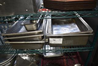 6 Various Stainless Steel Drop In Bins. 6 Times Your Bid!