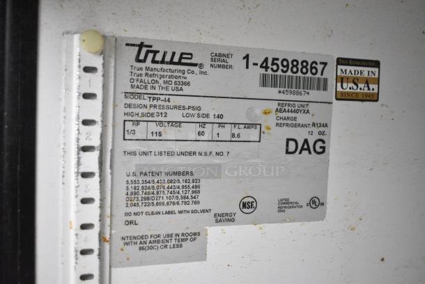 True TPP-44 Stainless Steel Commercial Pizza Prep Table on Commercial Casters. 115  Volts, 1 Phase. Tested and Working! - Image 7 of 8