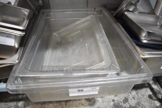 ALL ONE MONEY! Lot of 2 Clear Poly Bins and 1 Lid.