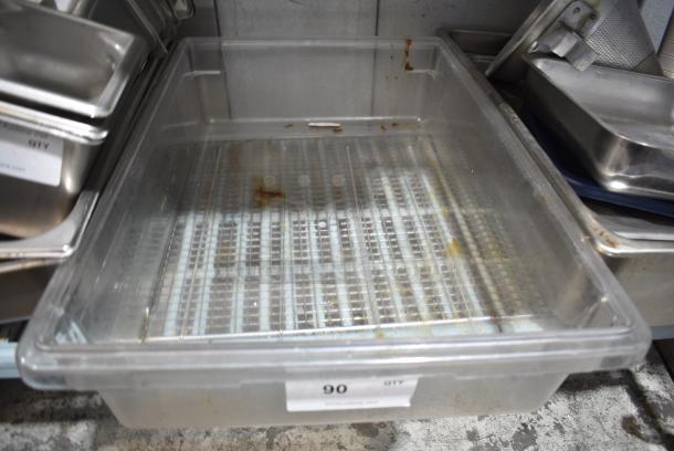 ALL ONE MONEY! Lot of 2 Clear Poly Bins and 1 Lid. - Image 3 of 3