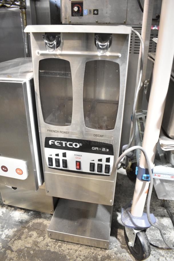 Fetco GR-2 Stainless Steel Commercial Countertop Coffee Bean Grinder. 120 Volts, 1 Phase. Tested and Working! - Image 1 of 7