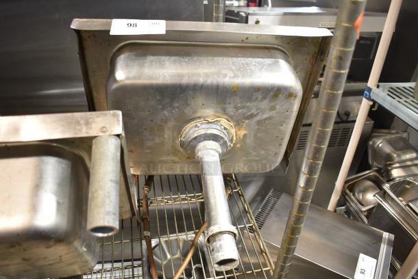 Stainless Steel Single Bay Wall Mount Sink w/ Faucet and Handles. - Image 2 of 5