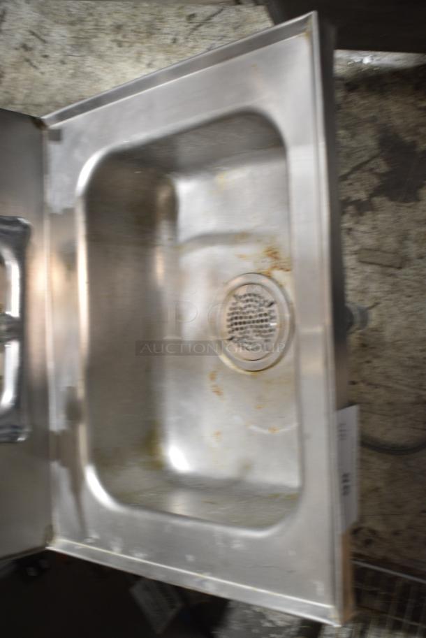Stainless Steel Single Bay Wall Mount Sink w/ Faucet and Handles. - Image 3 of 5