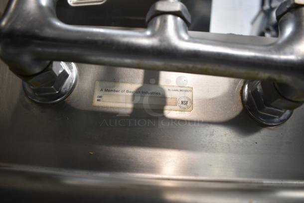 Stainless Steel Single Bay Wall Mount Sink w/ Faucet and Handles. - Image 5 of 5