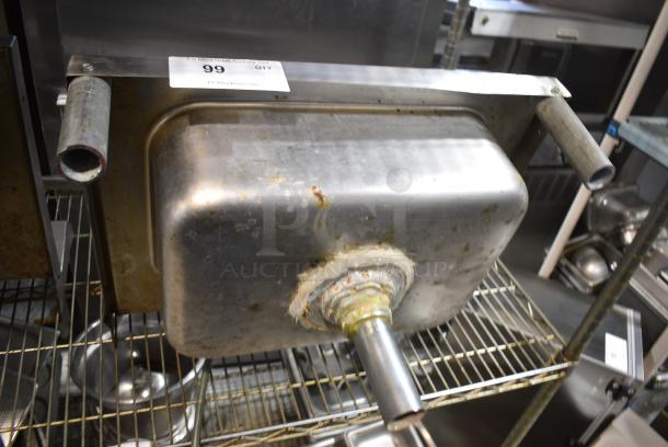 Stainless Steel Single Bay Wall Mount Sink w/ Faucet and Handles. - Image 2 of 5