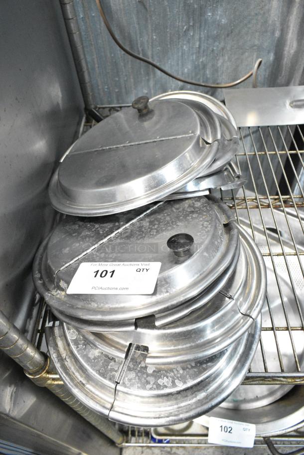 10 Metal Round Center Hinge Lid. 10 Times Your Bid! - Image 1 of 2