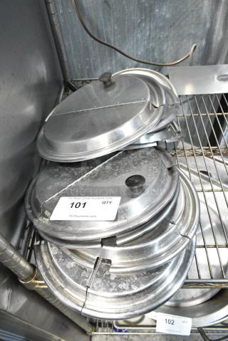 10 Metal Round Center Hinge Lid. 10 Times Your Bid!