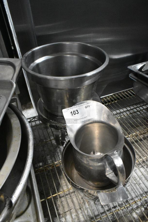 5 Various Metal Items Including Pitcher and Cylindrical Bin. 5 Times Your Bid! - Image 2 of 4