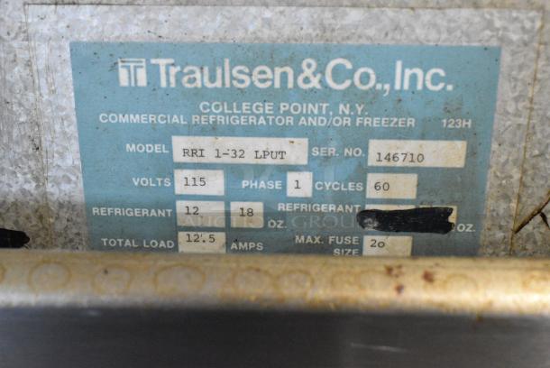 Traulsen RRI 1-32 LPUT Stainless Steel Commercial Single Door Roll In Rack Cooler. 115 Volts, 1 Phase. Cannot Test - Unit Was Previously Hardwired - Image 7 of 8
