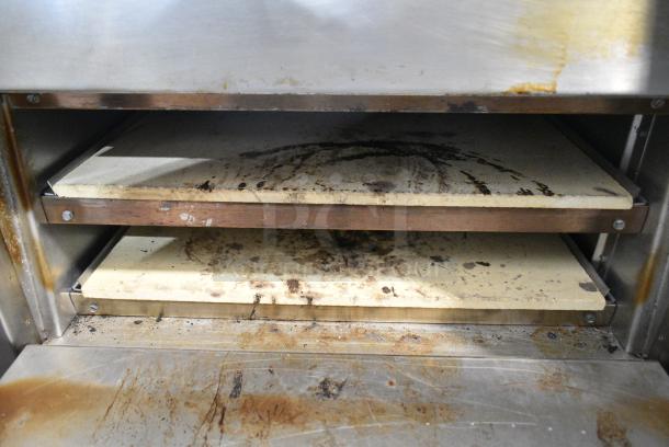 Bakers Pride P-44S Stainless Steel Commercial Countertop Electric Powered 2 Deck Pizza Oven w/ Cooking Stones. 208 Volts, 1 Phase. - Image 6 of 9