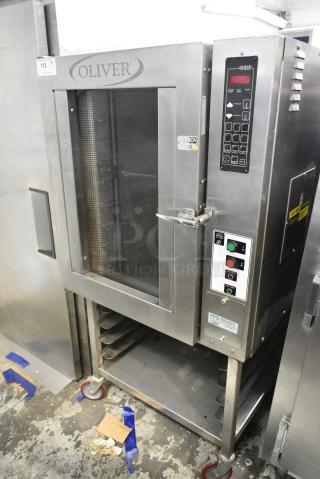 Oliver 690-NC2 Stainless Steel Commercial Electric Powered Convection Oven on Commercial Casters. 208 Volts, 3 Phase.
