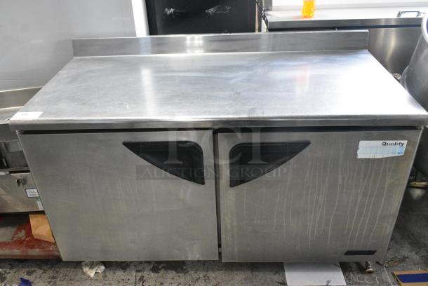 Turbo Air TWR-60SD Stainless Steel Commercial 2 Door Work Top Cooler. 115 Volts, 1 Phase. Tested and Working! - Image 1 of 7