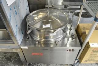 Vulcan VDMT40 Stainless Steel Commercial Floor Style 40 Gallon Steam Kettle.