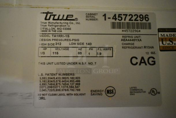 True TA1RRI-1S Stainless Steel Commercial Single Door Roll In Rack Cooler. 115 Volts, 1 Phase. Tested and Powers On But Does Not Get Cold - Image 8 of 8