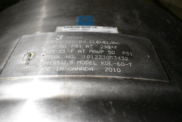 Cleveland KDL-60-T Stainless Steel Commercial Floor Style 60 Gallon Manual Tilt Steam Kettle. - Image 6 of 6