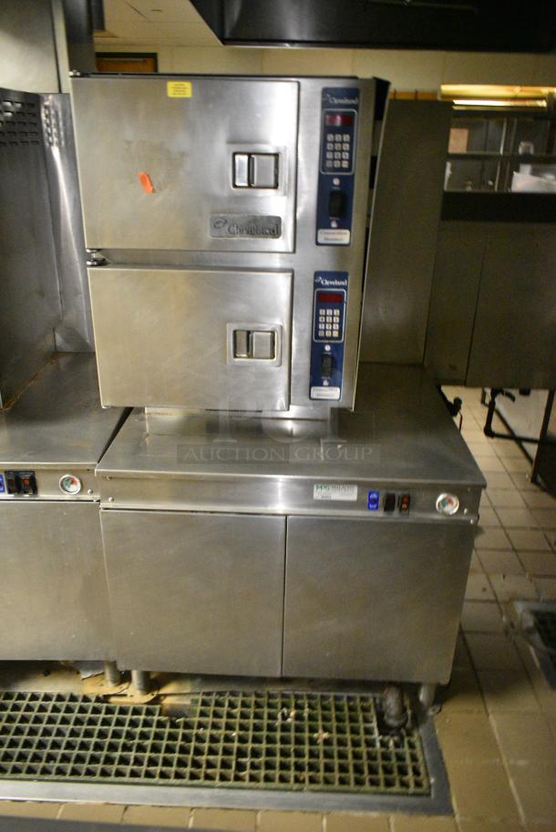 Cleveland 36CGM300 Stainless Steel Commercial Natural Gas Powered Pressureless 2 Deck Convection Steamer. 300,000 BTU. - Image 1 of 10