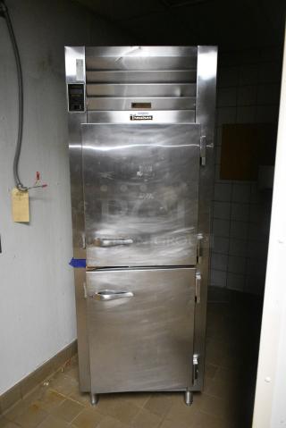 Traulsen RLT 1-32 WUT Stainless Steel Commercial 2 Half Size Door Reach In Cooler. 115 Volts, 1 Phase. Cannot Test - Unit Was Previously Hardwired