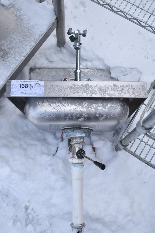 Advance Tabco 7-PS-50 Stainless Steel Single Bay Wall Mount Sink w/ Faucet and Handles. - Image 1 of 5