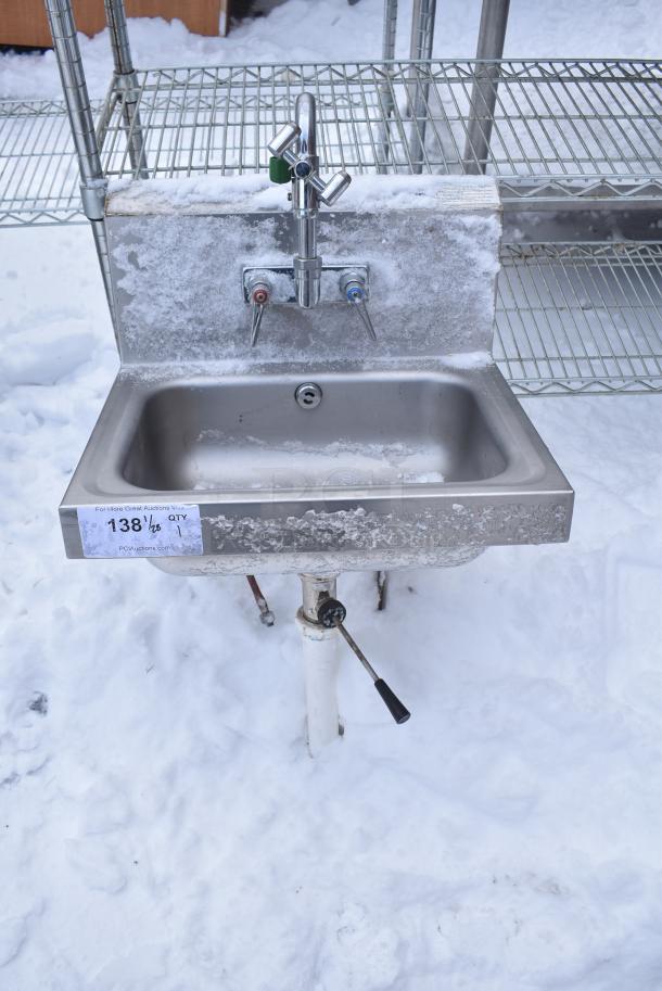 Advance Tabco 7-PS-50 Stainless Steel Single Bay Wall Mount Sink w/ Faucet and Handles. - Image 2 of 5