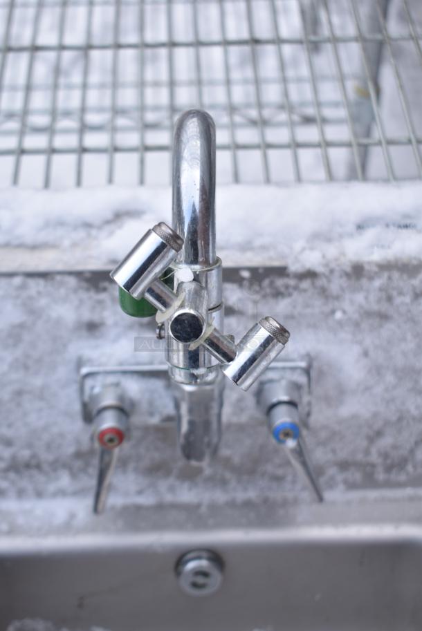 Advance Tabco 7-PS-50 Stainless Steel Single Bay Wall Mount Sink w/ Faucet and Handles. - Image 4 of 5