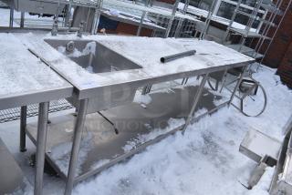 Stainless Steel Table w/ Sink Bay and Under Shelf.  Bay 16x20x10