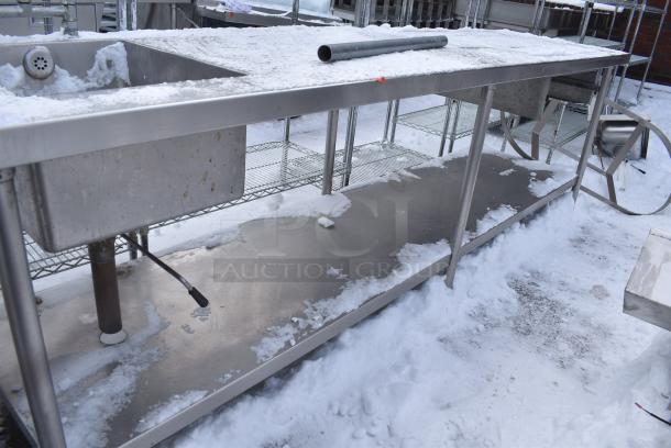 Stainless Steel Table w/ Sink Bay and Under Shelf.  Bay 16x20x10 - Image 4 of 5