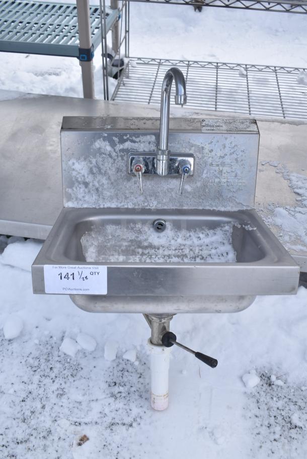 Advance Tabco 7-PS-50 Stainless Steel Single Bay Wall Mount Sink w/ Faucet and Handles. - Image 1 of 5