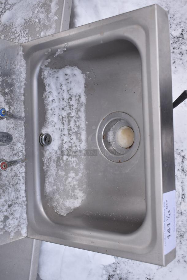 Advance Tabco 7-PS-50 Stainless Steel Single Bay Wall Mount Sink w/ Faucet and Handles. - Image 3 of 5