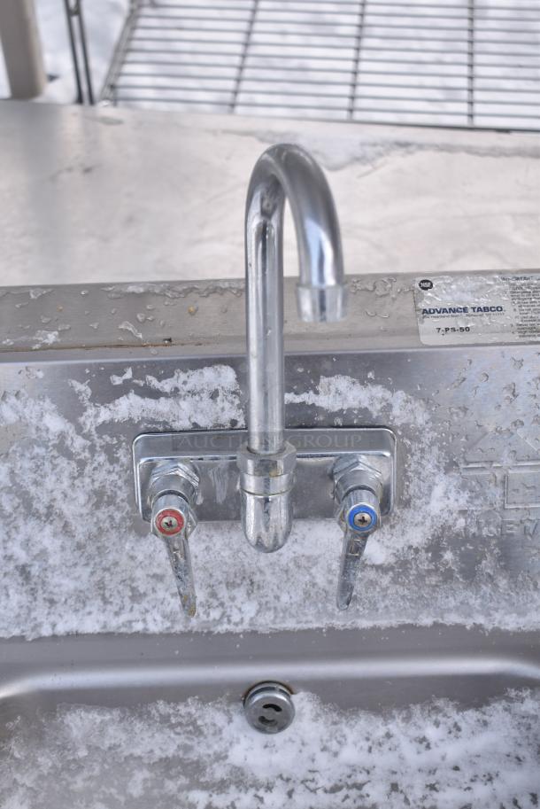 Advance Tabco 7-PS-50 Stainless Steel Single Bay Wall Mount Sink w/ Faucet and Handles. - Image 4 of 5